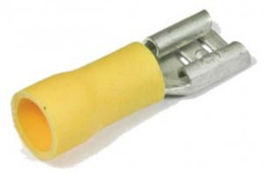 Клемма кабельная плоская изолированная (мама) 4-6кв.мм. 6,35х0,5мм, жёлтая 100шт Полтава - изображение 1