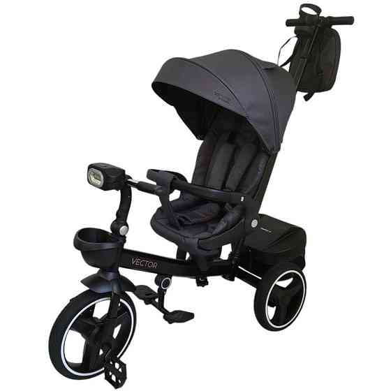 Дитячий триколісний велосипед VECTOR ME 1162-1 Dark Gray, з батьківською ручкою Вінниця