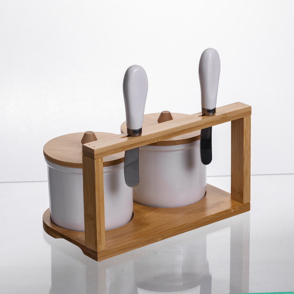 Набір масленок з ножами на бамбуковій підставці Київ - фото 4