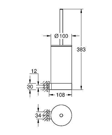 Туалетний йоржик настінний у комплекті Grohe Selection з кришкою (41076000) Чернівці
