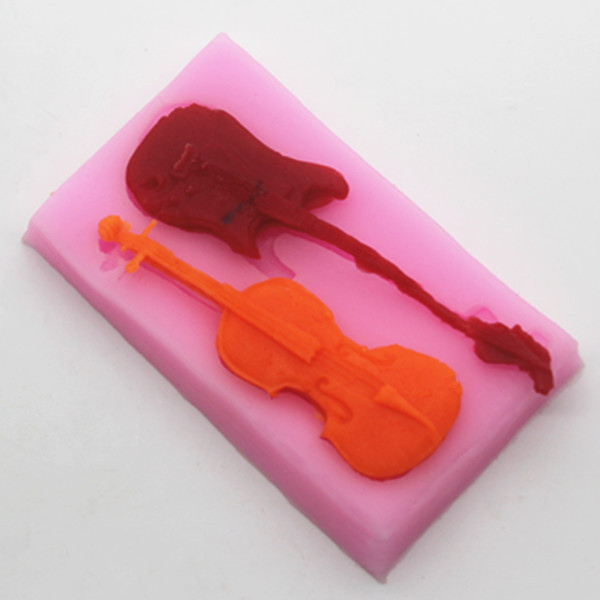 Молд силиконовый Скрипка и гитара 80 на 47 мм розовый Киев - изображение 3