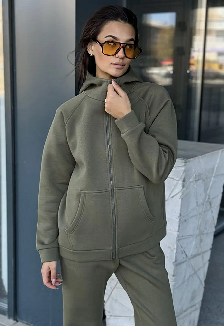 Зип худи женское оверсайз Хаки 42/44 Харьков - изображение 2