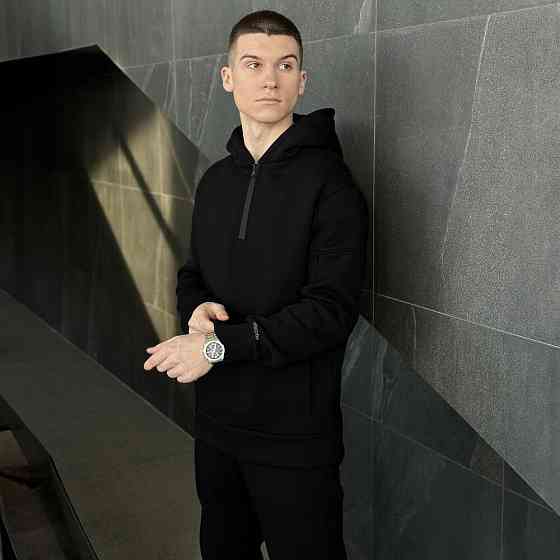 Теплое мужское худи зимнее чёрное Pobedov Concord Киев