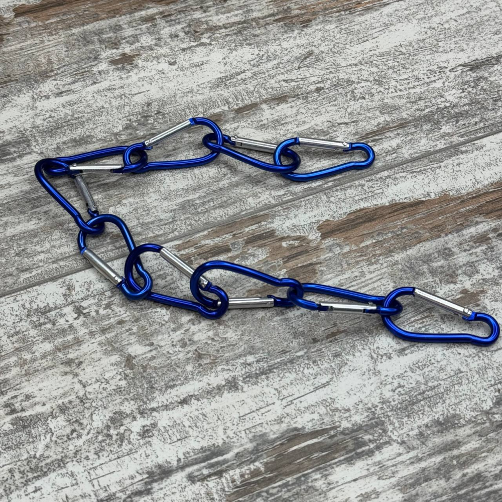 Карабін похідний алюмінієвий 4.6см, комплект 10шт, для кемпінгу, рюкзака, ключів, туризму Київ - фото 3