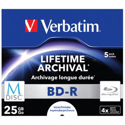 Диск BD Verbatim 25Gb 4x Jewel Case 5шт M-Disc Archival Media (43823) Вінниця - фото 1