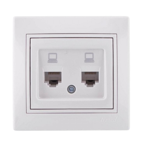 MIRA білий Розетка внутрішня 2-а комп'ютерна з білою вставкою Лезард Житомир - изображение 1