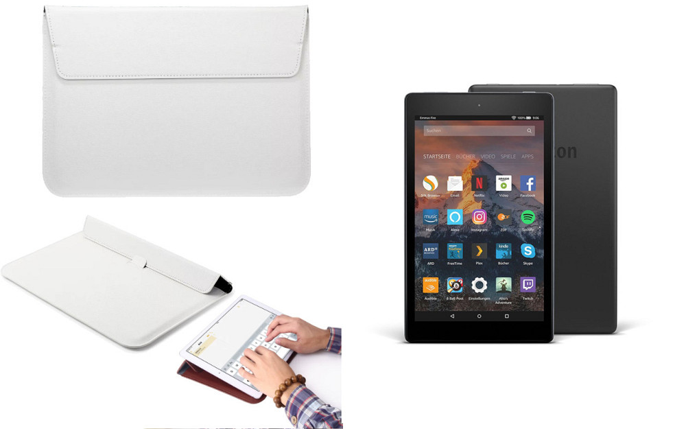 Чехол-конверт VitoCase для Amazon Fire HD 8 2017, с функцией подставки для планшета Белый Киев - изображение 1