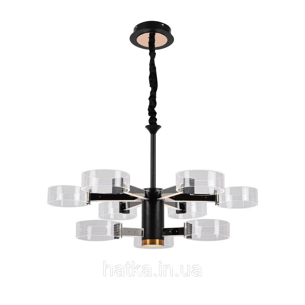 Люстра світлодіодна акрілова Sirius N 3705-6+3 BLACK+GD 98W Київ - фото 4