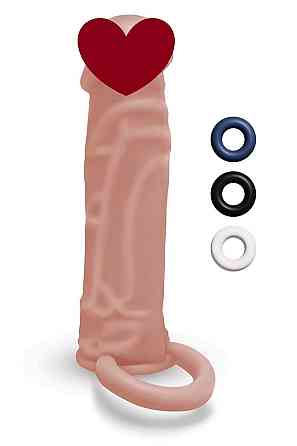 Насадка реалистичная Size-Up удлиняющая пенис, бежевая Sex Aura Киев