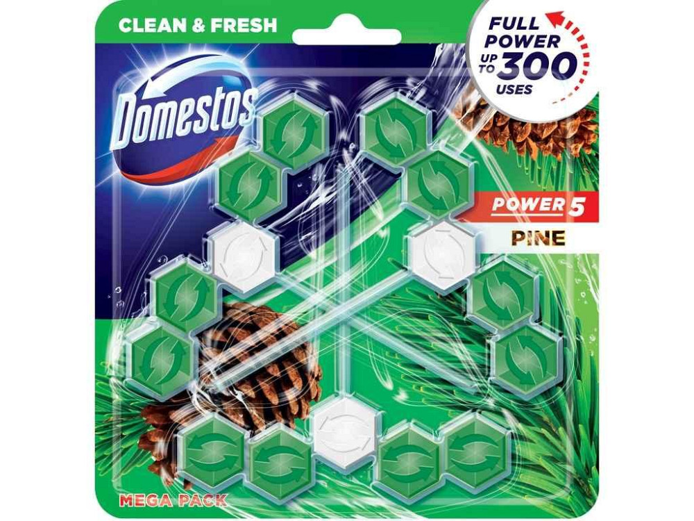 Туалетний блок д/унітаза Power5 Свіжість Хвої 3штх55г ТМ Domestos   Solmir Київ - фото 1