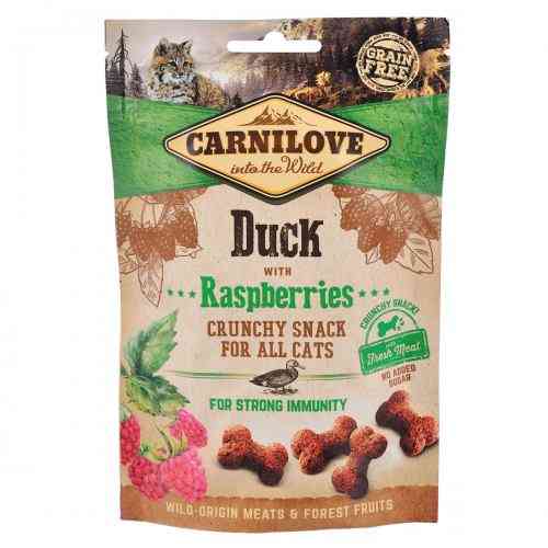 Лакомство Carnilove Cat Crunchy Snack Duck with Raspberries для кошек для крепкого иммунитета с уткой и малиной 50 г Киев