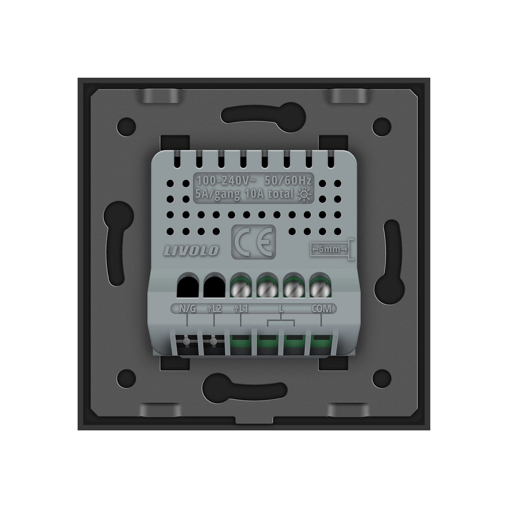 Розумний сенсорний прохідний/перехресний EC вимикач 1 сенсор Livolo чорний скло (VL-M7FC1SZ2-2BP) Коломыя - изображение 4