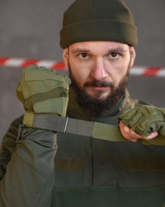 Рукавички тактичні безпалі E302 Sand olive ВТ6001 Одесса - изображение 4