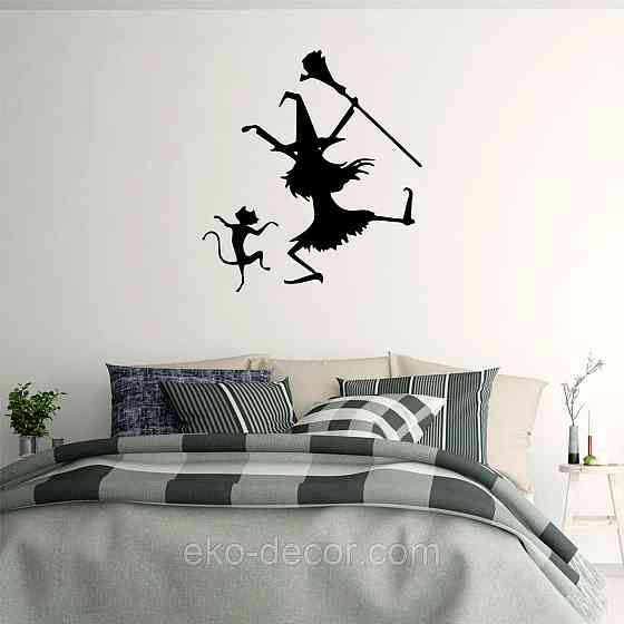 Декоративне настінне Панно «Ведьма», Декор на стіну 90*81 см, Чорний Київ