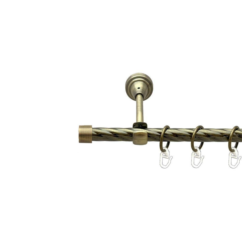 Карниз Orvit Заглушка металевий однорядний відкритий скручена труба кільце металеве Антик 16 мм 300 см (00-00022320) Львів - фото 1