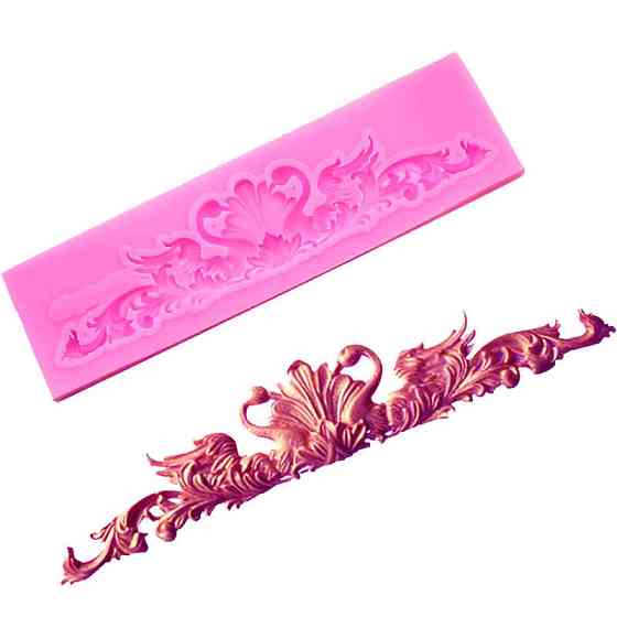 Молд силиконовый Лебеди 128 на 35 мм розовый Киев