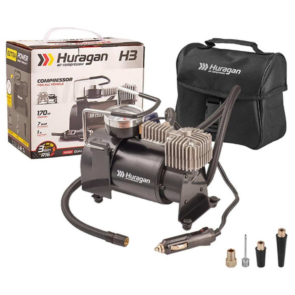 Компрессор автомобильный Huragan 12В, 7 Атм, 37 л/мин H0300 Киев - изображение 1