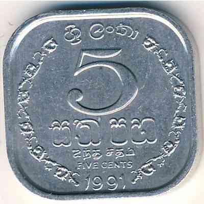 Шрі Ланка 5 Cents 1991 UNC Полтава