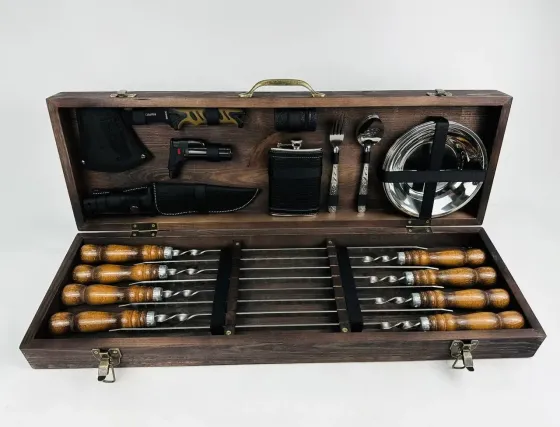 Набори шампурів, Набір шампурів у кейсі "Пікнік Класик" Шампури, вертіла Тернопіль