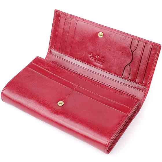 Вместительный женский кошелек из глянцевой натуральной кожи Tony Perotti 20893_1 (1911 rosso) Красный Киев