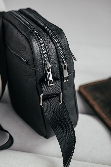 Чоловіча каркасна барсетка, сумка з натуральної шкіри, Кожаний месендджерMasterSem Київ - фото 8