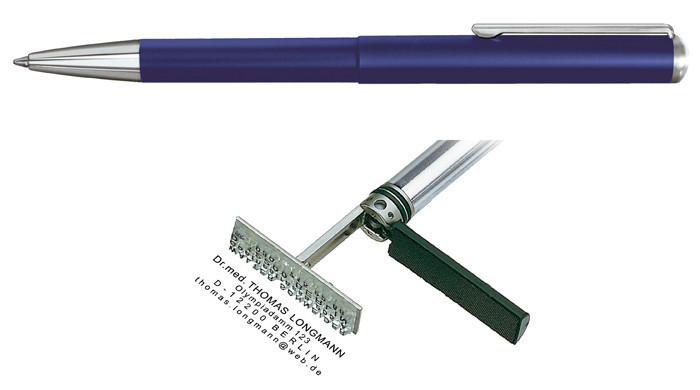 Ручка з штампом, синій корпус Киев - изображение 1