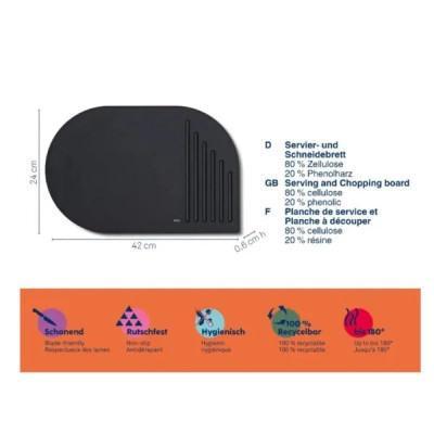 Доска для подачи Kela Nobel 42 х 24 см чорна (12866) Винница - изображение 3