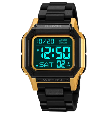 Часы мужские спортивные наручные Skmei 2264 Черный с золотистым Винница
