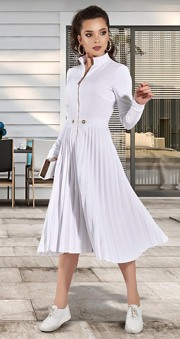 Стильне біле плаття плісе Київ - фото 6