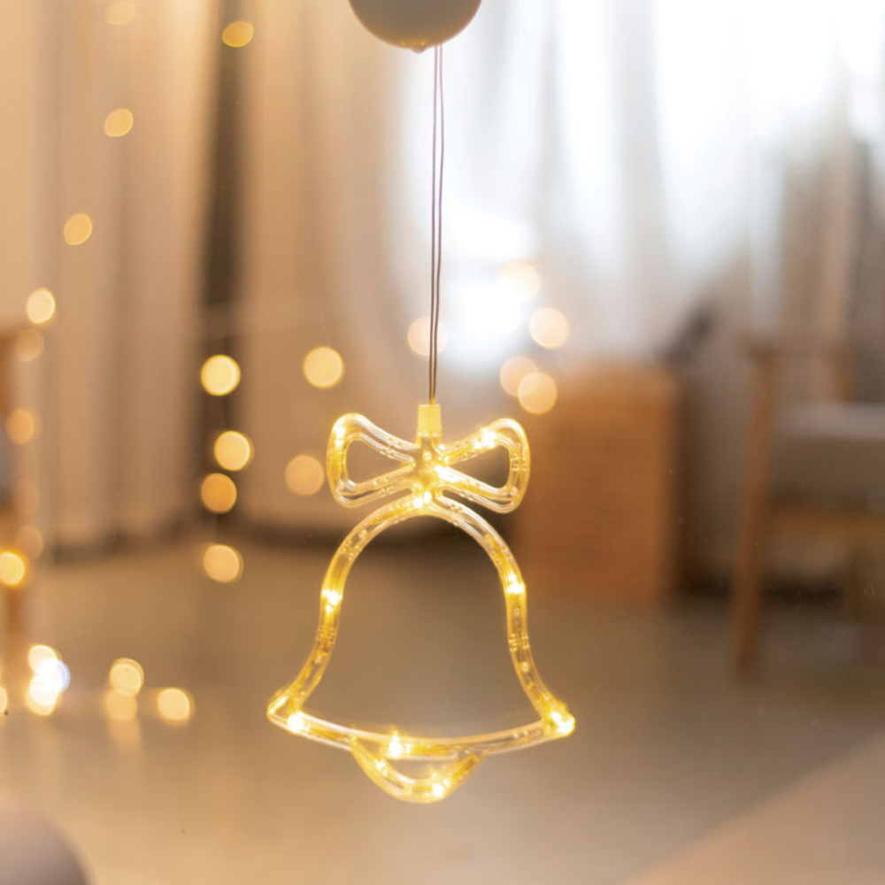 Гірлянда на батарейках світлодіодний дзвіночок Niki Light 10 лед новорічний декор тепло білий (Батарейки в комплекті) Київ - фото 3
