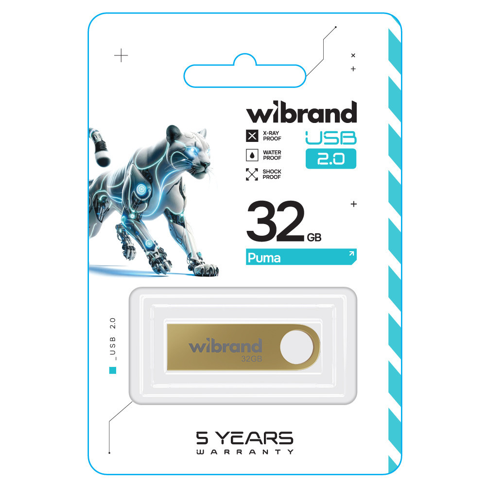 Флешка Wibrand 32Гб Gold Київ - фото 2