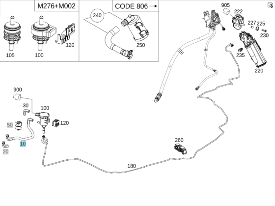 Mercedes-Benz  A1664711115 Повітряна трубка від двигуна на вентиляційний клапан GL/GLS X166 ML/GLE W166 GLE Coupe C292 Одесса