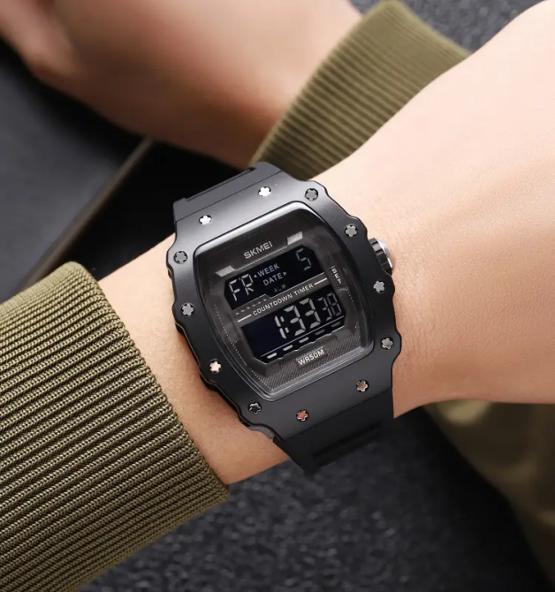 Годинник чоловічий електронний наручний Skmei 2296 Чорний Вінниця - фото 6