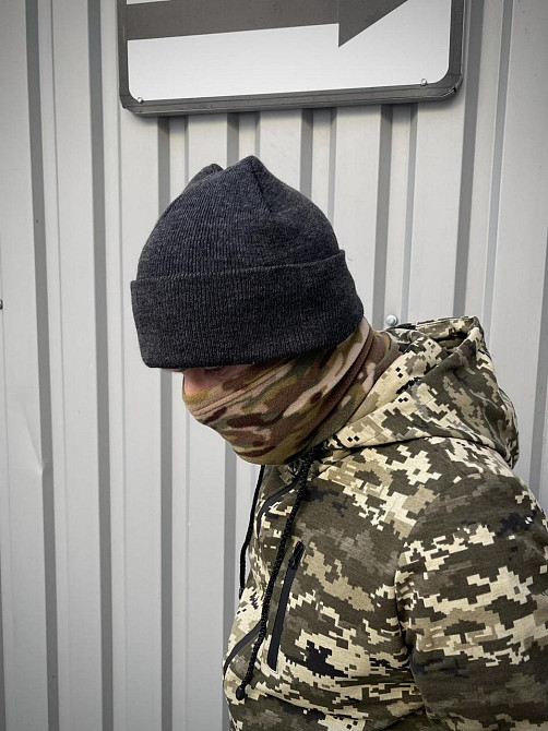 Шапка тактична військова зимова трикотажна Дніпро - фото 7