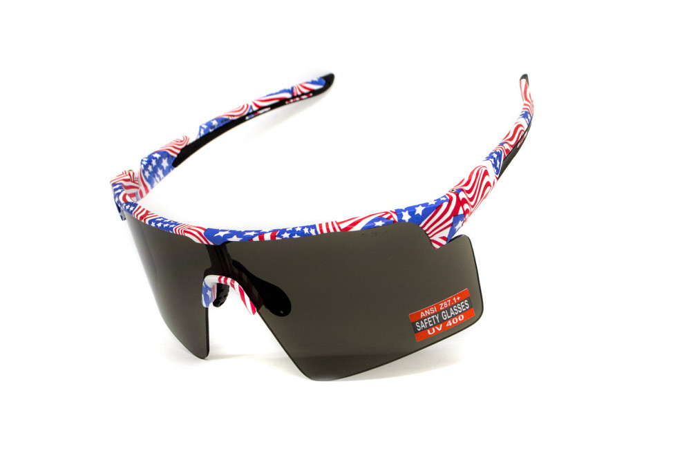 Окуляри захисні Global Vision Onyx USA Flag (gray), сірі в оправі прапор США Запоріжжя - фото 3