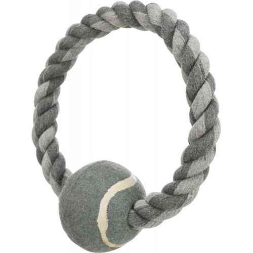 Іграшка Trixie для собак Кільце плетене з тенісним м_ячем текстиль 6х18 см Київ