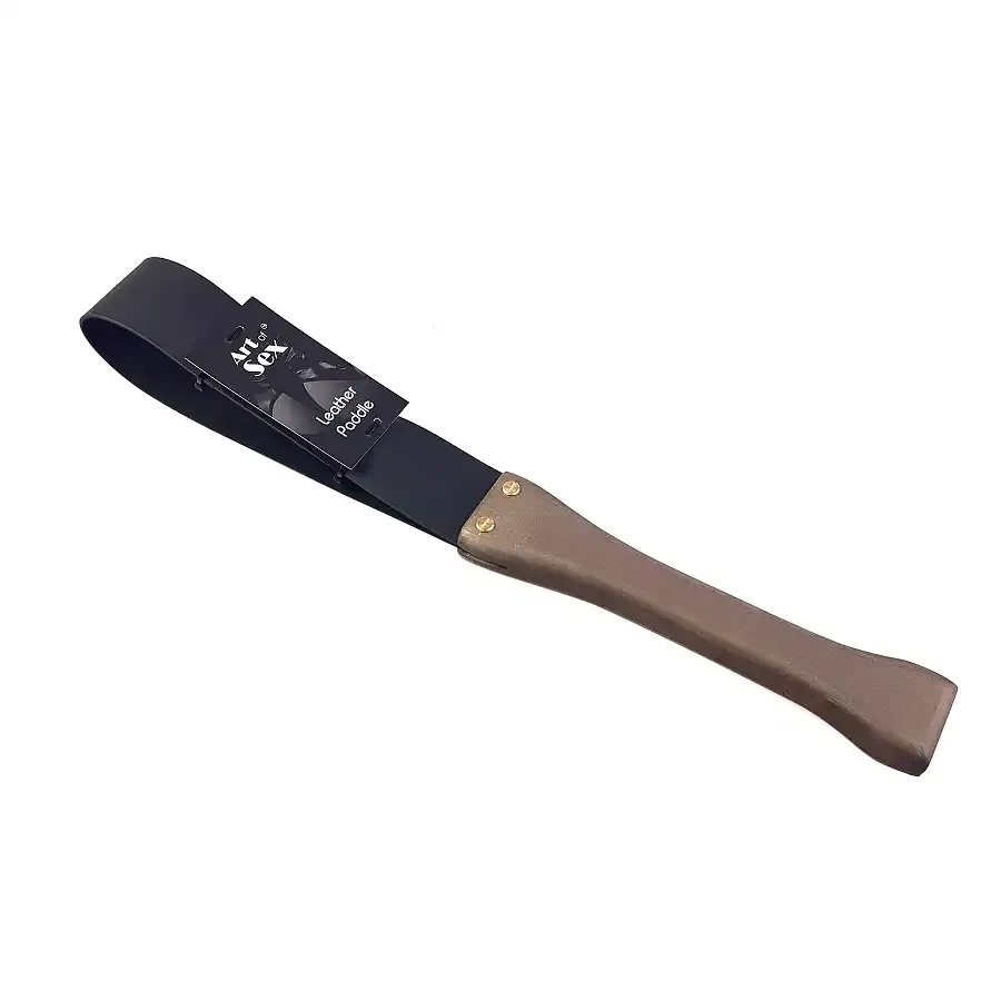 Ляскалка Art of Sex - BDSM з дерев'яною ручкою, натуральна шкіра Львов - изображение 3