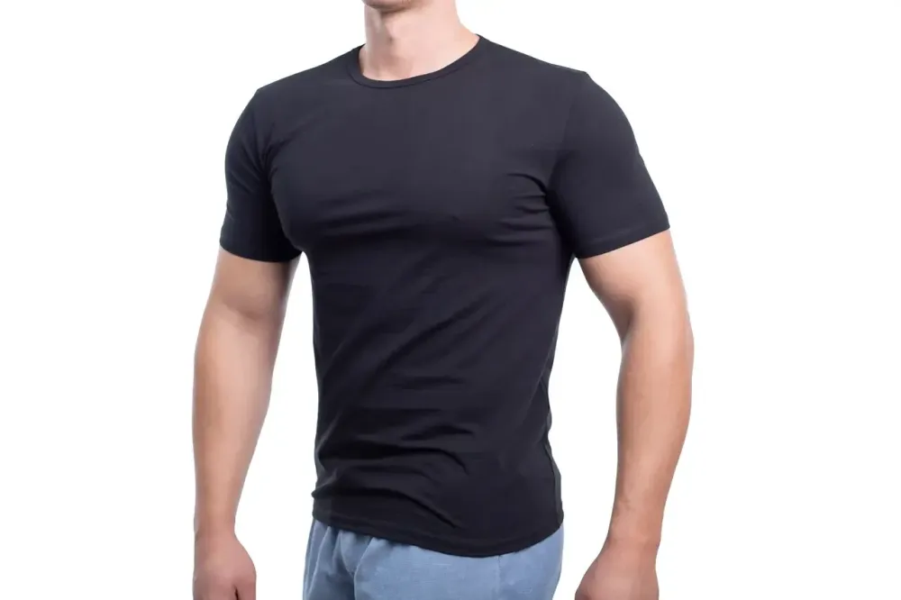 Чоловіча однотонна футболка чорна Bono 950101 52 Київ - фото 5