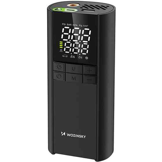 Автомобільний портативний компресор Wozinsky WPEP-8000 150 PSI, Power Bank 8000 мАг, Black Винница