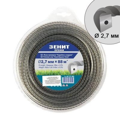 Жилка косильная Зеніт "ПРОФІ" "Двойная с кордом" 2,7 мм x 88 м (40727088) Винница - изображение 1