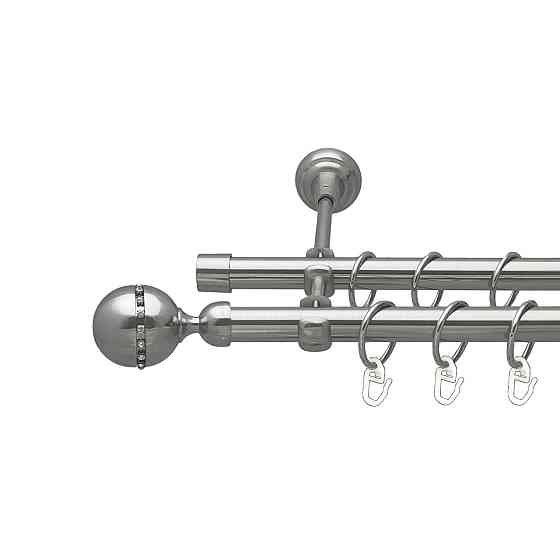 Карниз Orvit Кортеза металевий дворядний відкритий Нержавіюча Сталь 19\19 мм 160 см (00-00016070) Львов