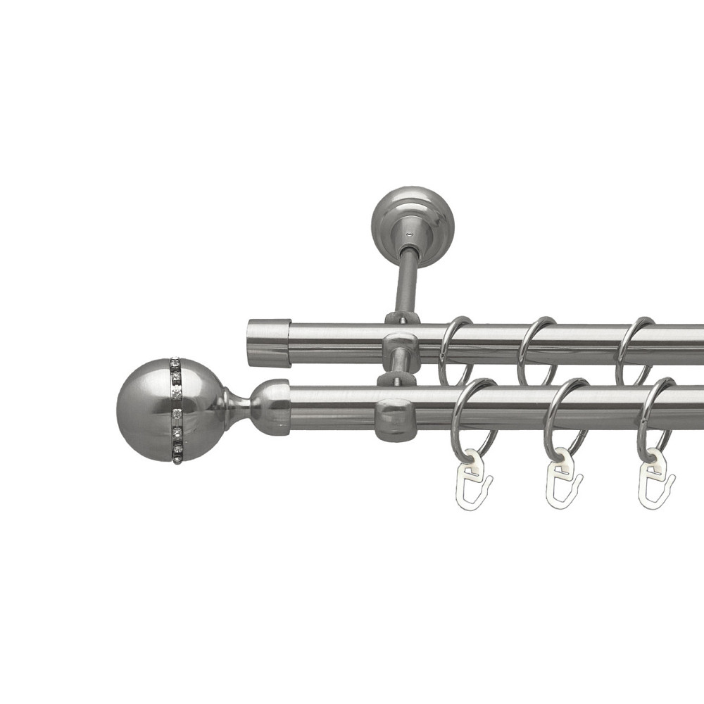 Карниз Orvit Кортеза металевий дворядний відкритий Нержавіюча Сталь 19\19 мм 160 см (00-00016070) Львов - изображение 1