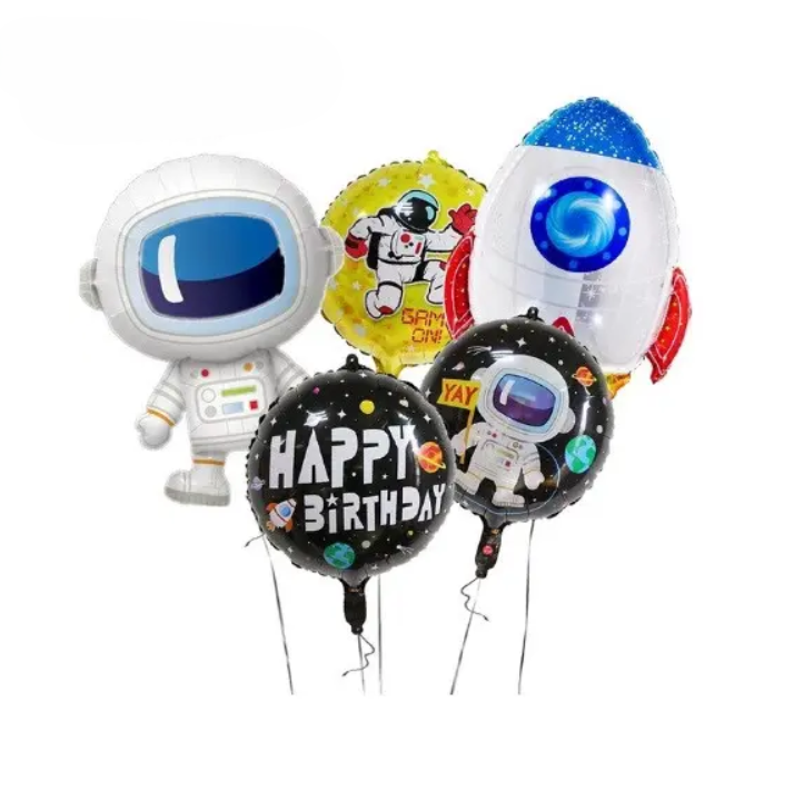 Шарики космонавт с ракетой для детей 5 штук one size разноцветный Киев - изображение 1