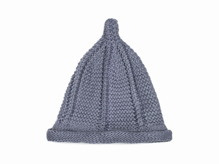 Шапка бини серая крупная вязка Киев - изображение 1