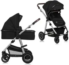 Дитяча коляска Lionelo Amber 2W1 Black Silver Głęboko Spacerowy Київ - фото 1