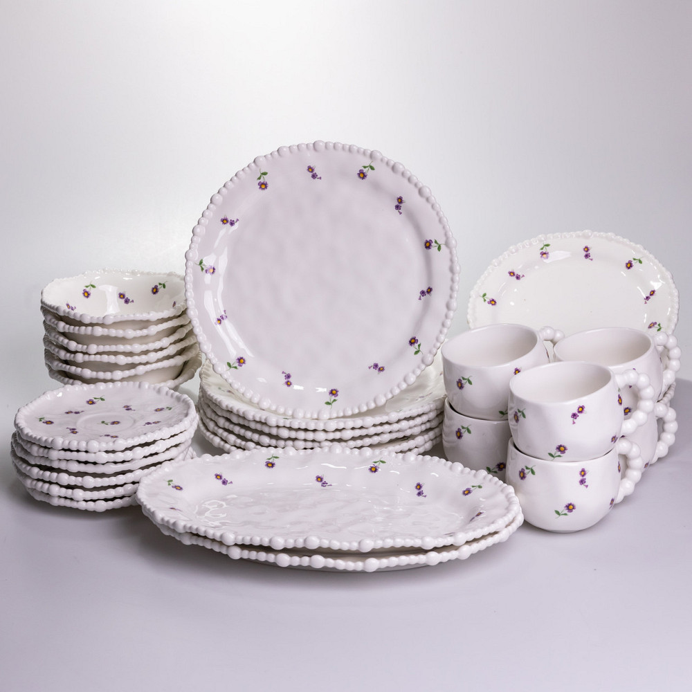 Yiwu Столовий набір посуду тарілок і чашок 32 предмети на 6 персон Pearl порцеляновий YY78-4A Коломия - фото 8
