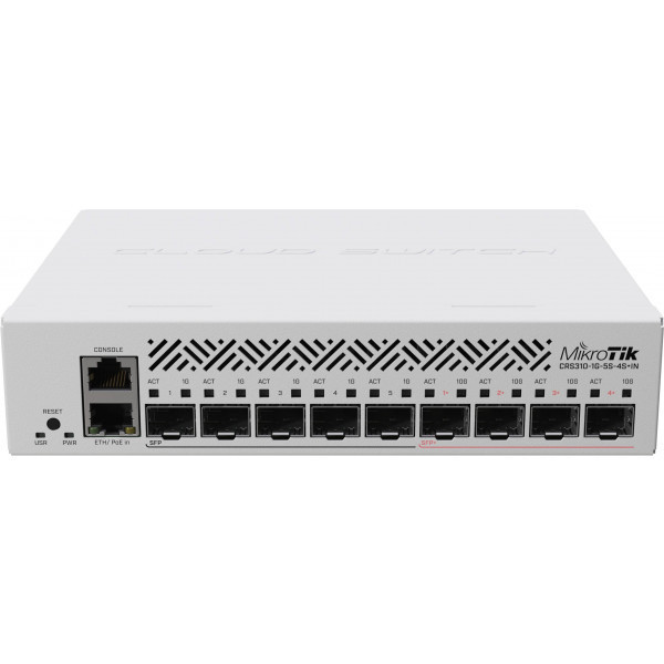 Комутатор Mikrotik CRS310-1G-5S-4S+IN, 1xGE LAN, 5xSFP, 4xSFP+, CPU ARM v7, RAM 256Mb (CRS310-1G-5S-4S+IN) Киев - изображение 1