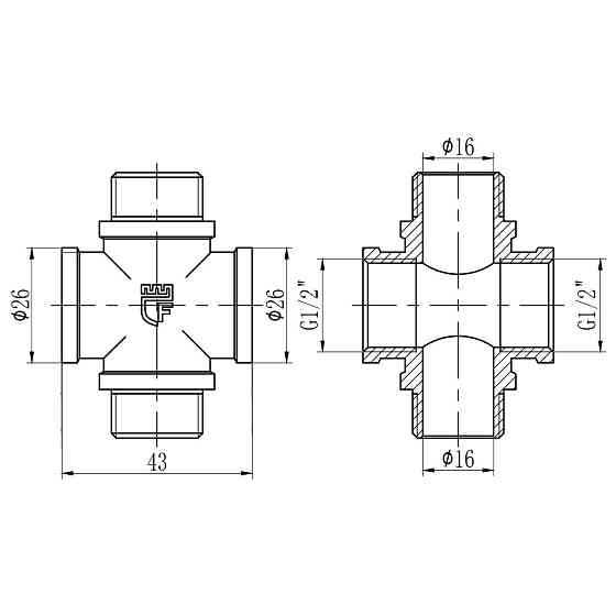 Крестовина Thermo Alliance Forte 1/2" ВН SF35515 Київ