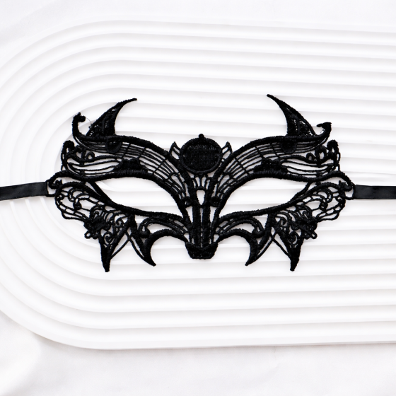 Карнавальная маска с кружева унисекс one size черный Киев