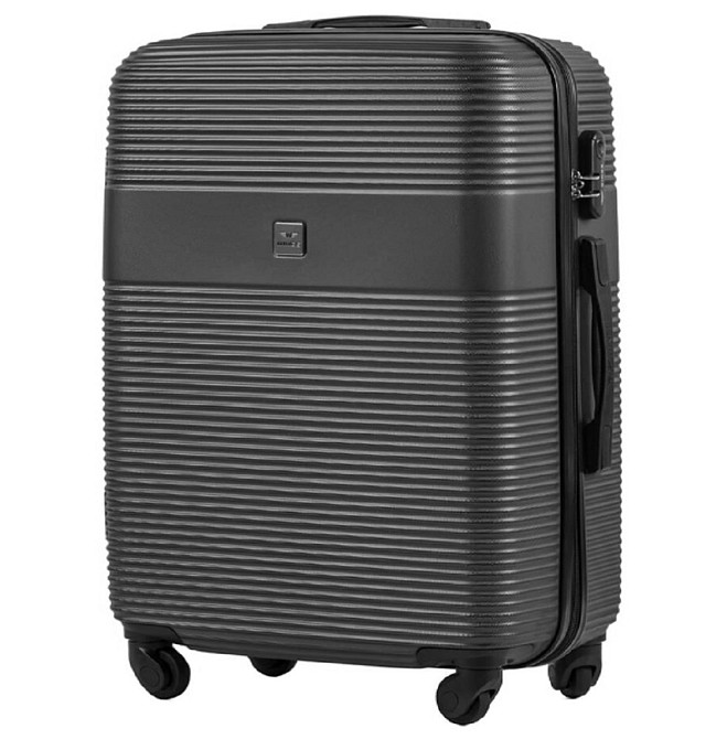 Валіза пластикова WINGS 5398 мала 55 см графіт Київ - фото 1
